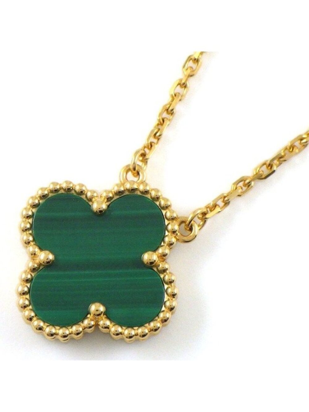 Van Cleef & Arpels Necklace Vintage Alhambra Malachite 18k Yellow Gold